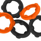 Oxballs Gearheads Cock Rings 5 Pack Orange Black