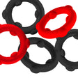 Oxballs Gearheads Cock Rings 5 Pack Red Black