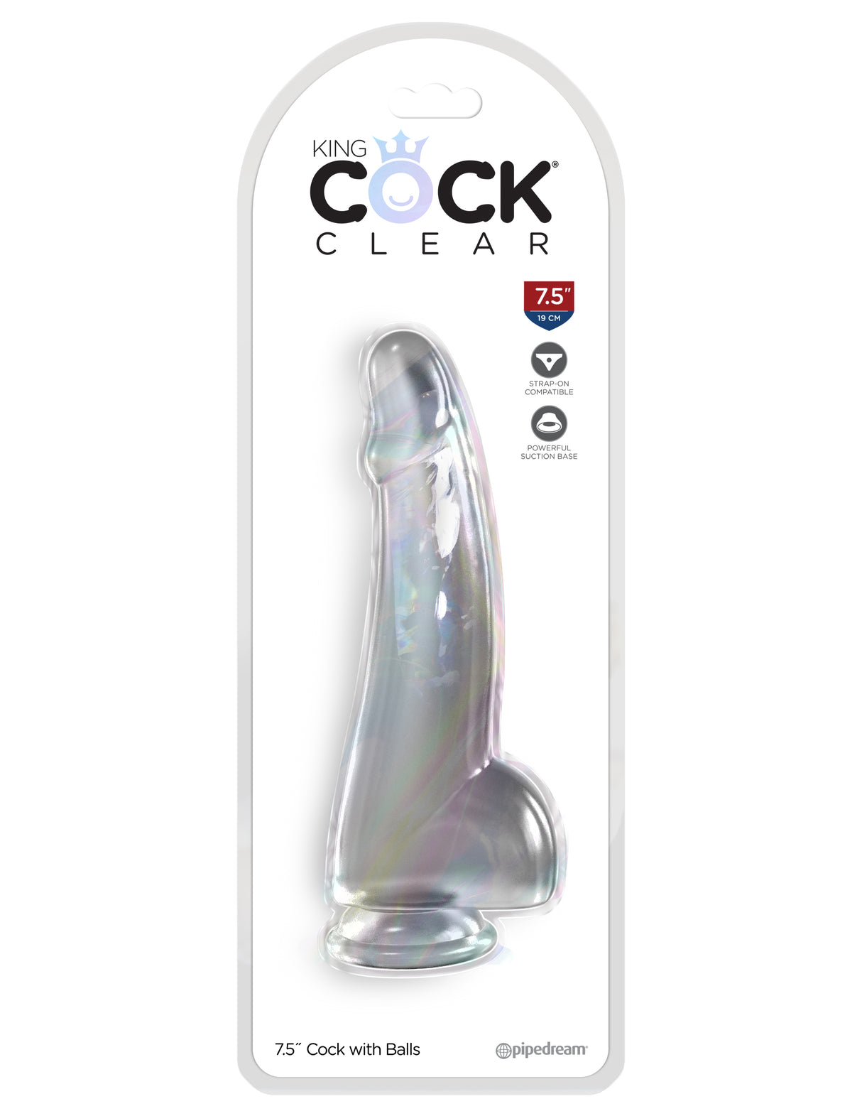 Pipedream King Cock Clear 7.5 Inch Dildo with Balls