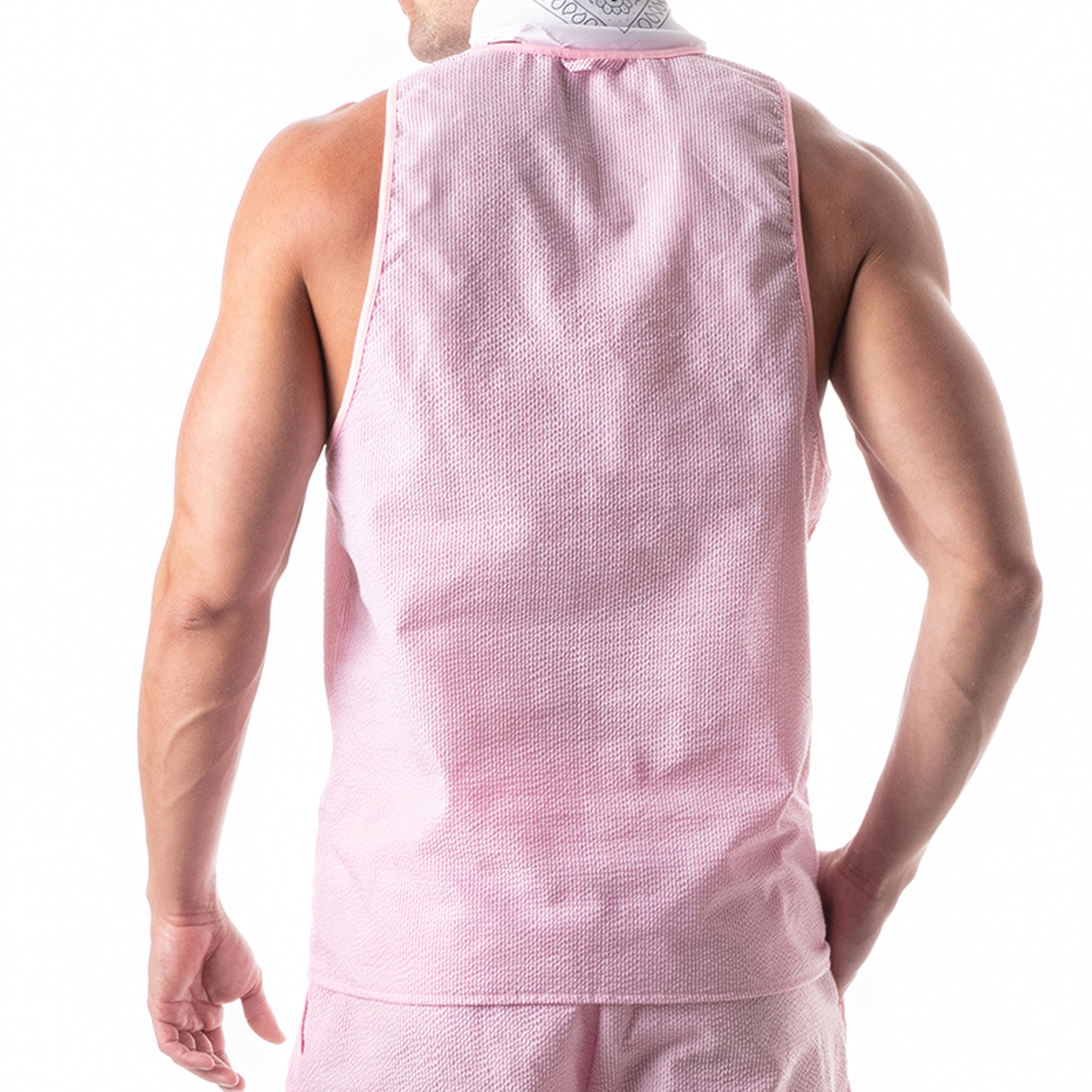 Leader Jet Set  Stripe Tank Top Pink