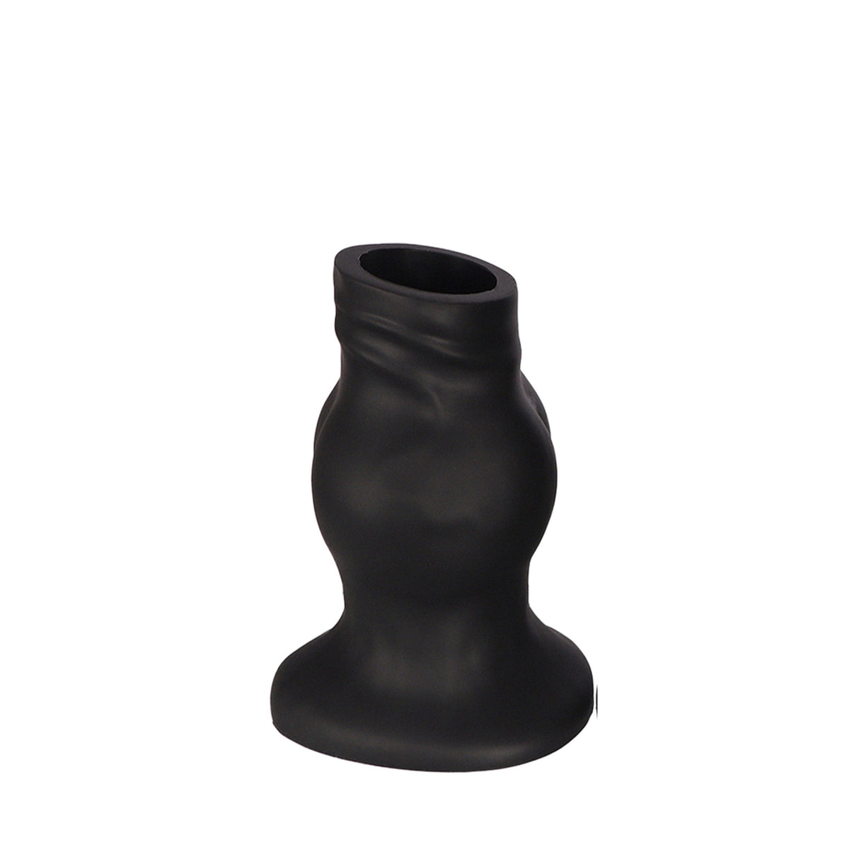 PLUG IT Pig Hole Hollow Silicone Fuck Plug Black Small