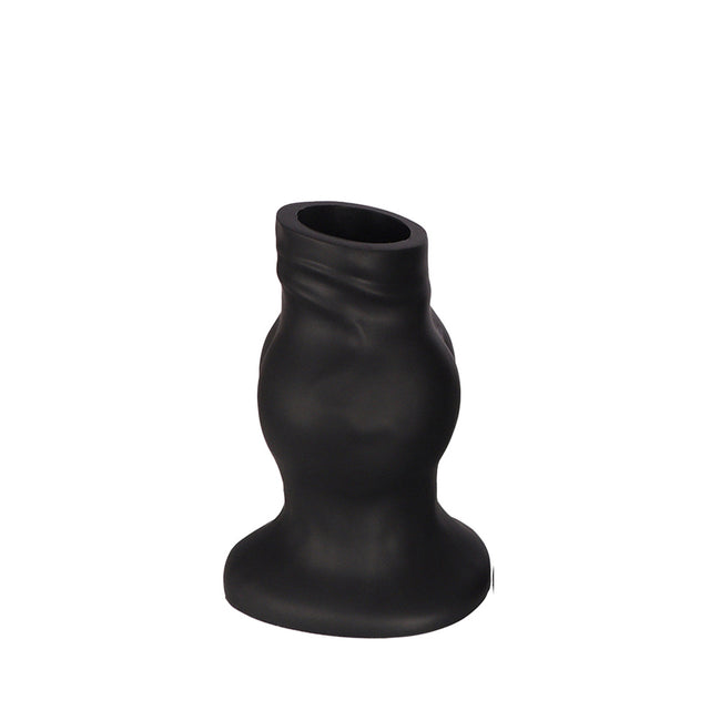 PLUG IT Pig Hole Hollow Silicone Fuck Plug Black Small