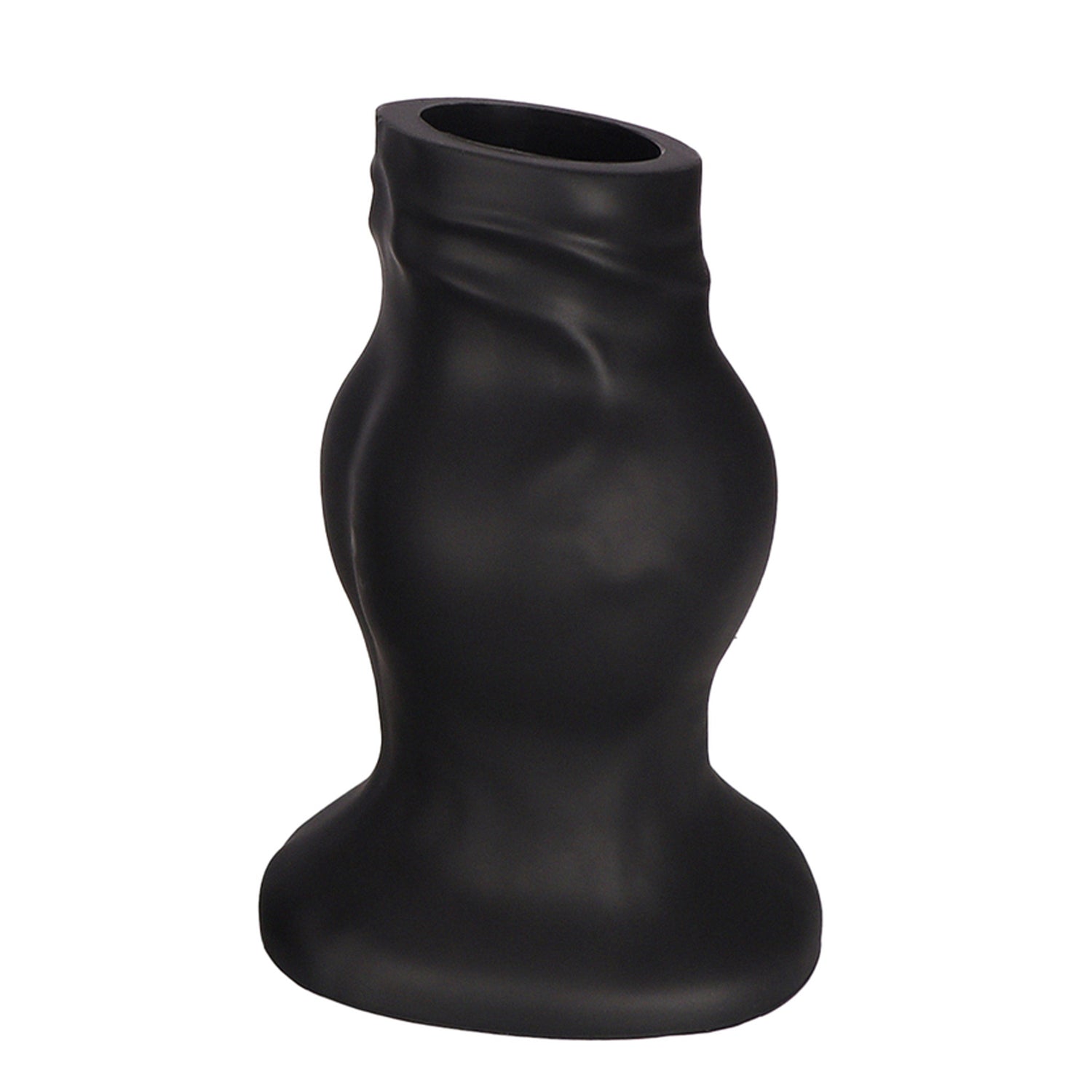 PLUG IT Pig Hole Hollow Silicone Fuck Plug Black Large