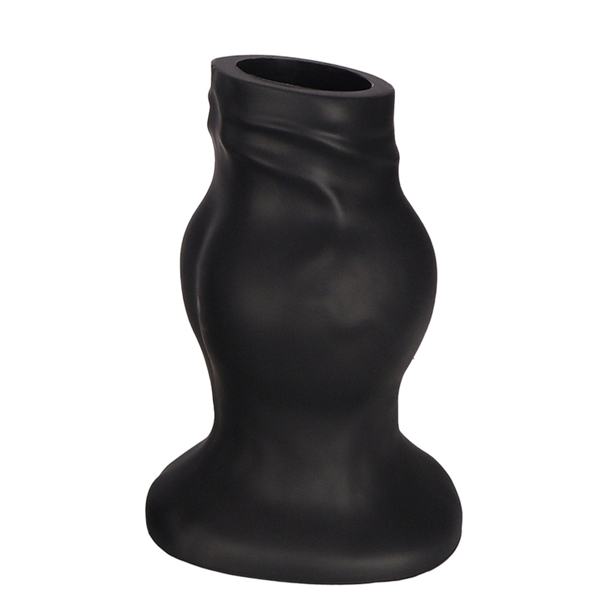 PLUG IT Pig Hole Hollow Silicone Fuck Plug Black Large