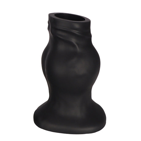 PLUG IT Pig Hole Hollow Silicone Fuck Plug Black Large