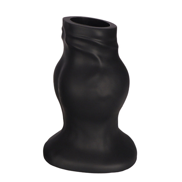 PLUG IT Pig Hole Hollow Silicone Fuck Plug Black Large