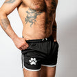 PWR Pup Mesh Paw Print Short Black White