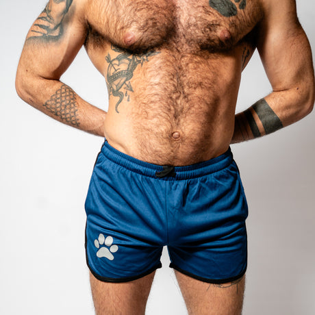PWR Pup Mesh Paw Print Short Navy Black