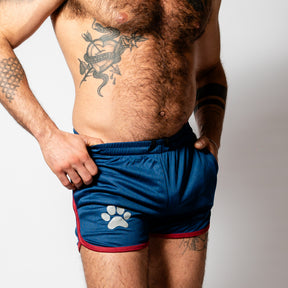 PWR Pup Mesh Paw Print Short Navy Red