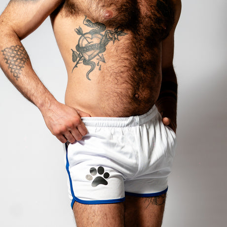 PWR Pup Mesh Paw Print Short White Blue