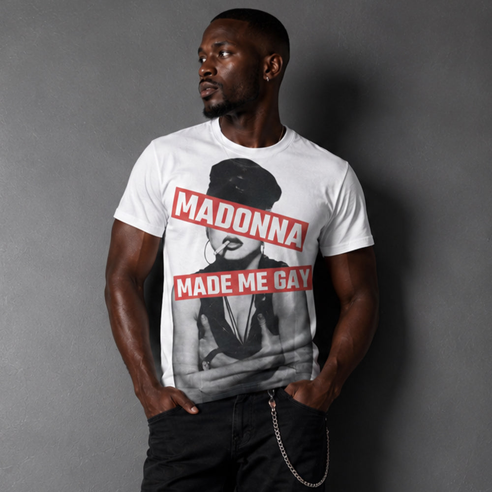 PWR T-Shirt MADONNA MADE ME GAY White