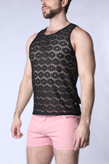 Timoteo Palmero Mesh Tank Top Black