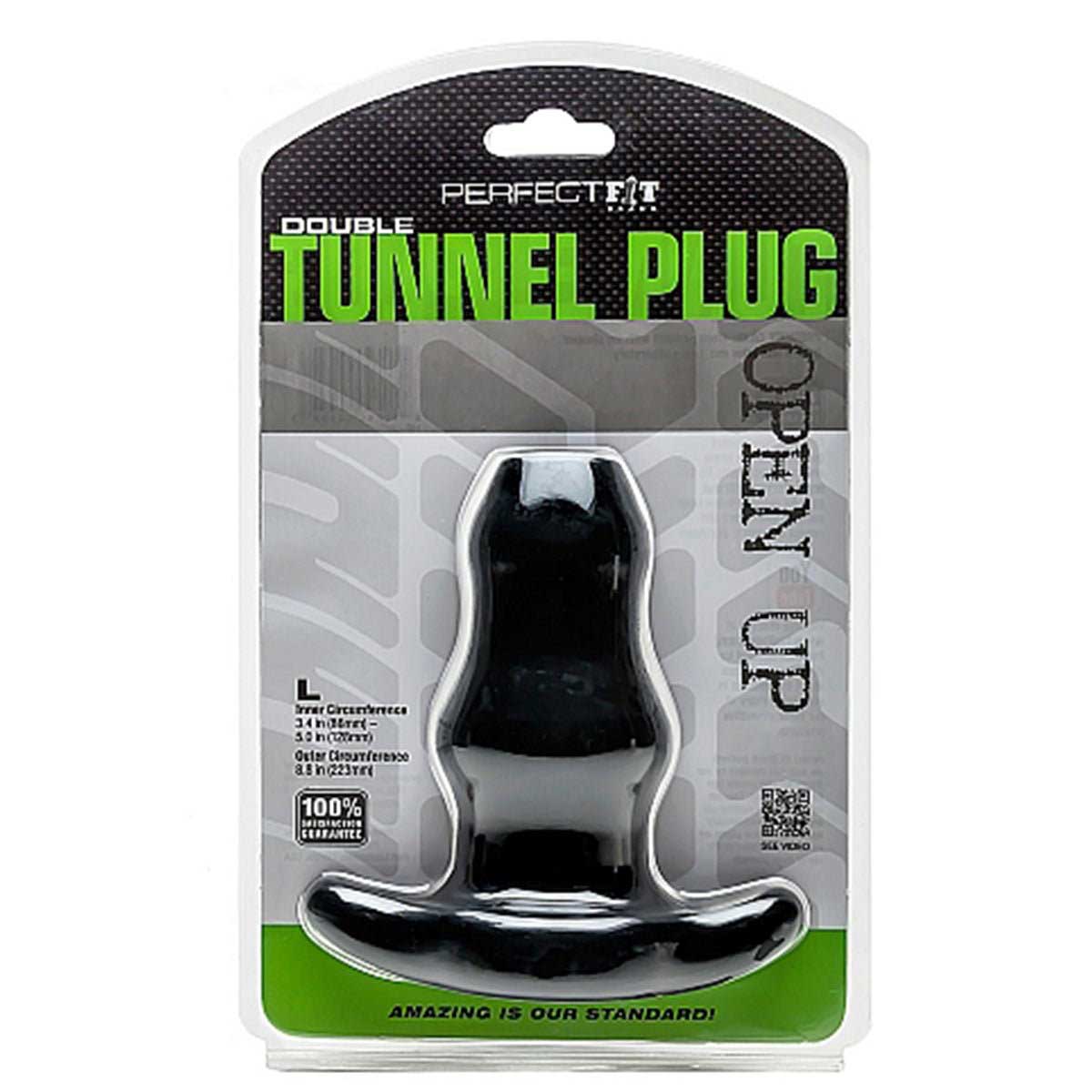 Perfect Fit Double Tunnel Plug Large Black
