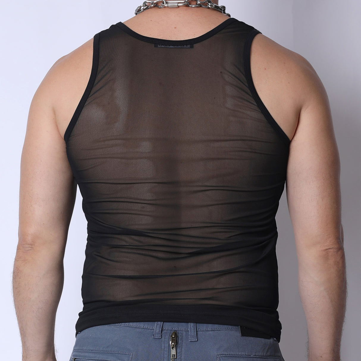 TIMOTEO Phantom Mesh Tank Top Black