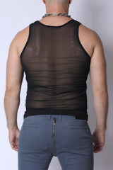 TIMOTEO Phantom Mesh Tank Top Black