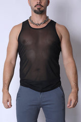 TIMOTEO Phantom Mesh Tank Top Black