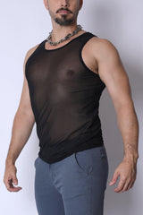TIMOTEO Phantom Mesh Tank Top Black