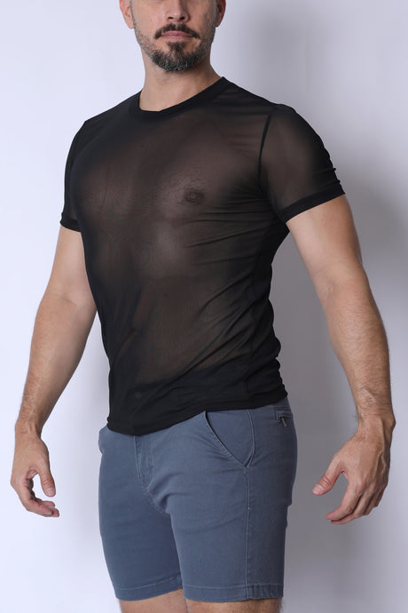 TIMOTEO Phantom Mesh T Shirt Black