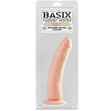 Pipedream Basix Rubber Works Slim 7 Inch Dildo With Suction Cup Light
