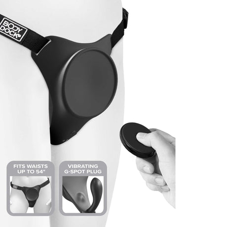 Pipedream Body Dock G Spot Pro Vibrating Strap On Harness Black
