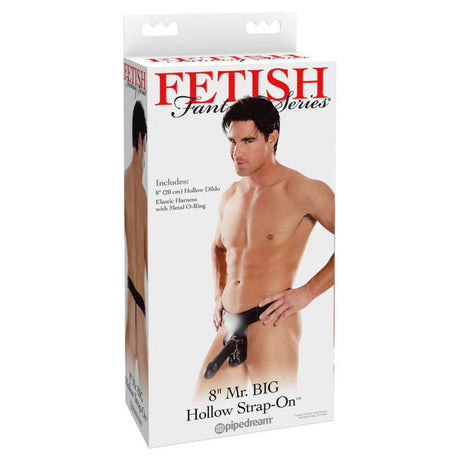 Pipedream Fetish Fantasy 8 Inch Mr Big Hollow Strap On Dildo Black
