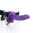 Pipedream Fetish Fantasy Series 7 Inch Vibrating Hollow Strap On with Balls Purple Black
