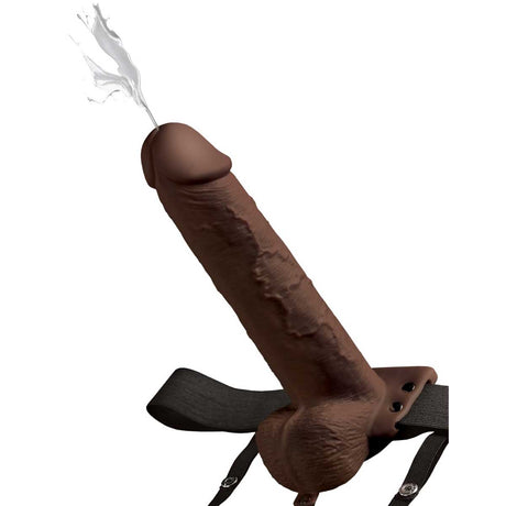 Pipedream Fetish Fantasy Series 9 Inch Hollow Squirting Strap On Dark
