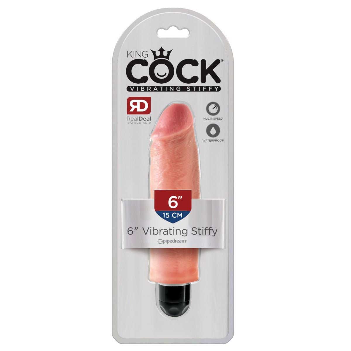 Pipedream King Cock 6 Inch Vibrating Stiffy Vibrator Flesh
