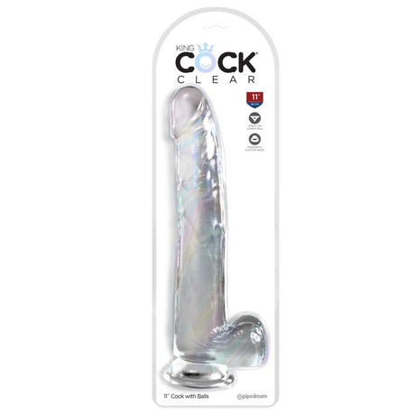 Pipedream King Cock Clear 11 Inch Dildo with Balls