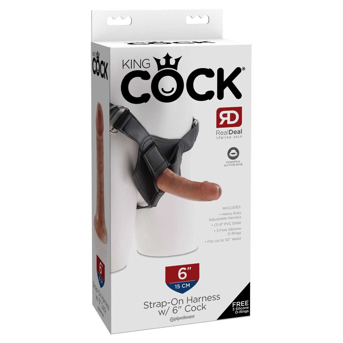 Pipedream King Cock Strap On Harness with 6 Inch Cock Tan
