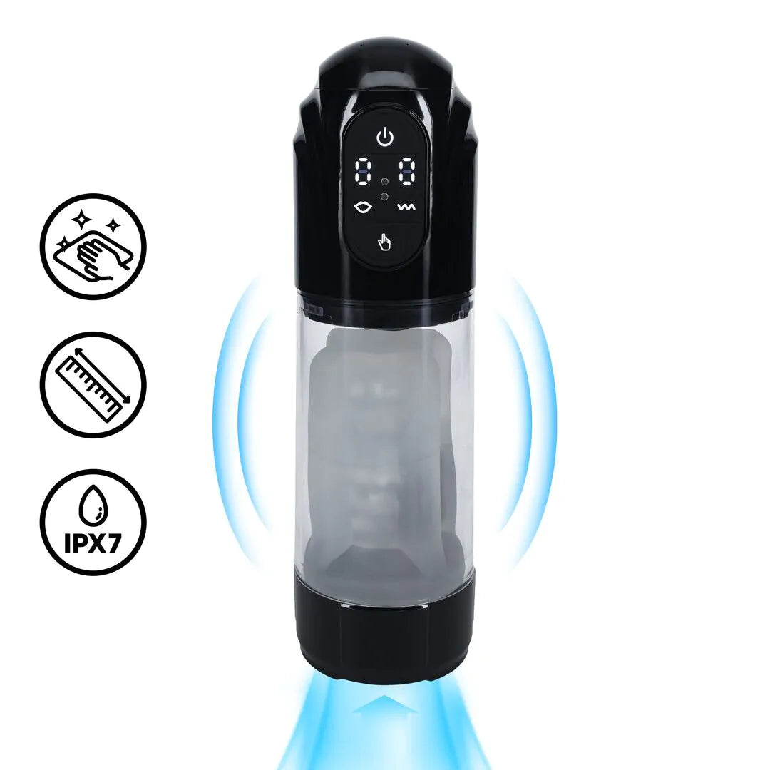 Pumped TechnoThrust Automatic Waterproof Masturbator Pump Black