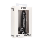 RealRock Realistic 8 Inch Cock with Scrotum Black