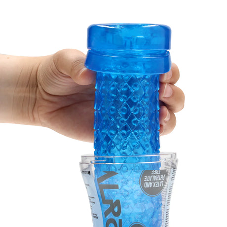 RealRock Crystal Clear Easy Rider Textured Masturbator Blue