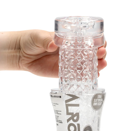 RealRock Crystal Clear Easy Rider Textured Masturbator Clear