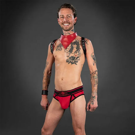 Mr S Leather Bold Colour All-Access Brief Red