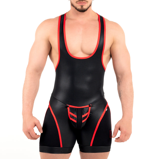 ROK Kinky Close Wrestler Singlet Black Red