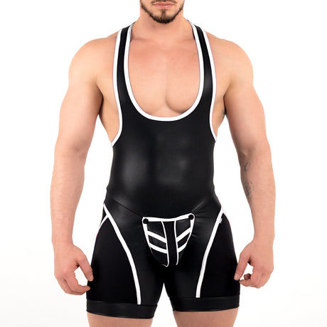 ROK Kinky Close Wrestler Singlet Black White