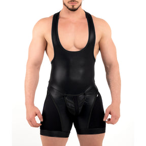 ROK Kinky Zipper Wrestler Singlet Black