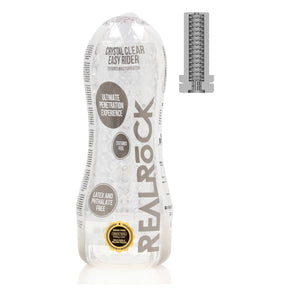 RealRock Crystal Clear Easy Rider Textured Masturbator Clear