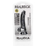 RealRock Curved Realistic Dildo with Balls 6 Inch Black
