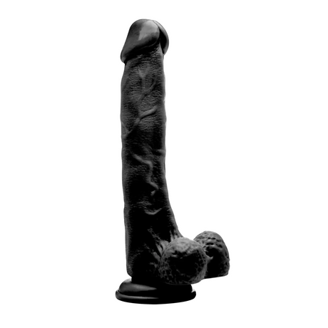 RealRock Realistic 10 Inch Cock with Scrotum Black