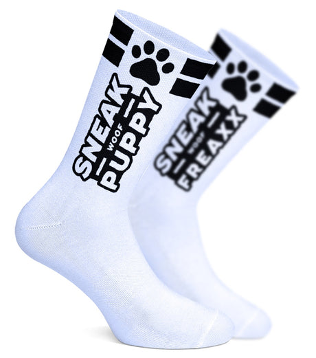 SNEAKFREAXX Puppy Socks White Black