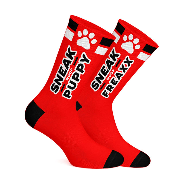 SNEAKFREAXX Woof Puppy Socks Red