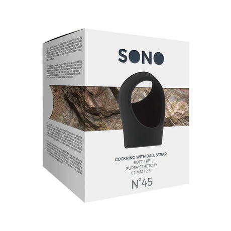 SONO No 45 Cock Ring with Ball Strap Black