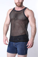 Timoteo Santorini Mesh Tank Top Black