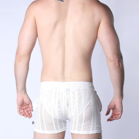 TIMOTEO Sicily Crochet Mesh Short White