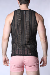 TIMOTEO Sicily Crochet Tank Top Black