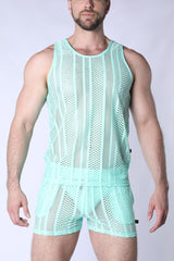 TIMOTEO Sicily Crochet Tank Top Turquoise