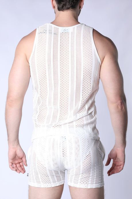TIMOTEO Sicily Crochet Tank Top White