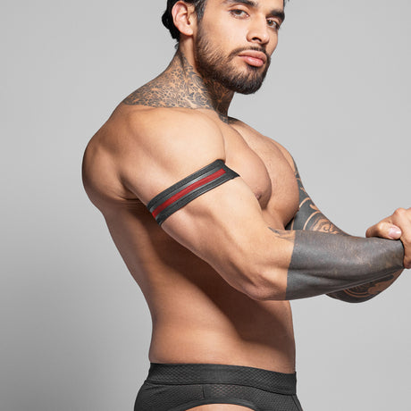 Dale Mas Smooth Skin Neoprene Bicep Strap Black Red